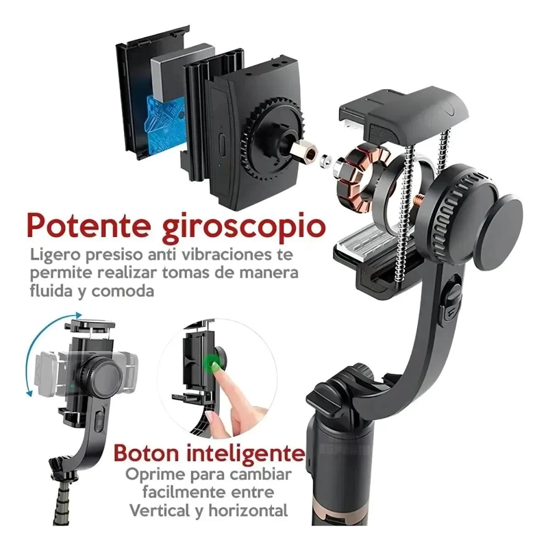 GIMBAL ESTABILIZADOR 4 EN 1 PARA CELULARES CON TRIPODE Y CONTROL REMOTO - 7