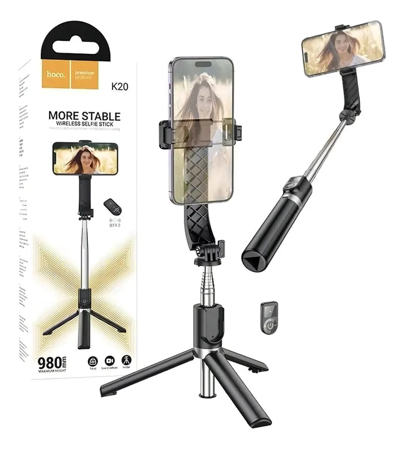 BASTON SELFIE TRIPODE BLUETOOTH CON CONTROL REMOTO - 2