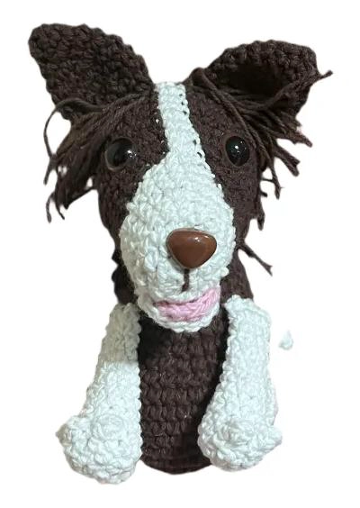 PERRO BORDER COLLIE AMIGURUMI TEJIDO A MANO 16 CM - 1