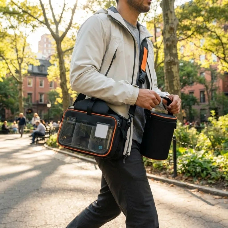 BOLSO BANDOLERA PARA CAMARA Y LENTE CON DISEÑO RESISTENTE - 8