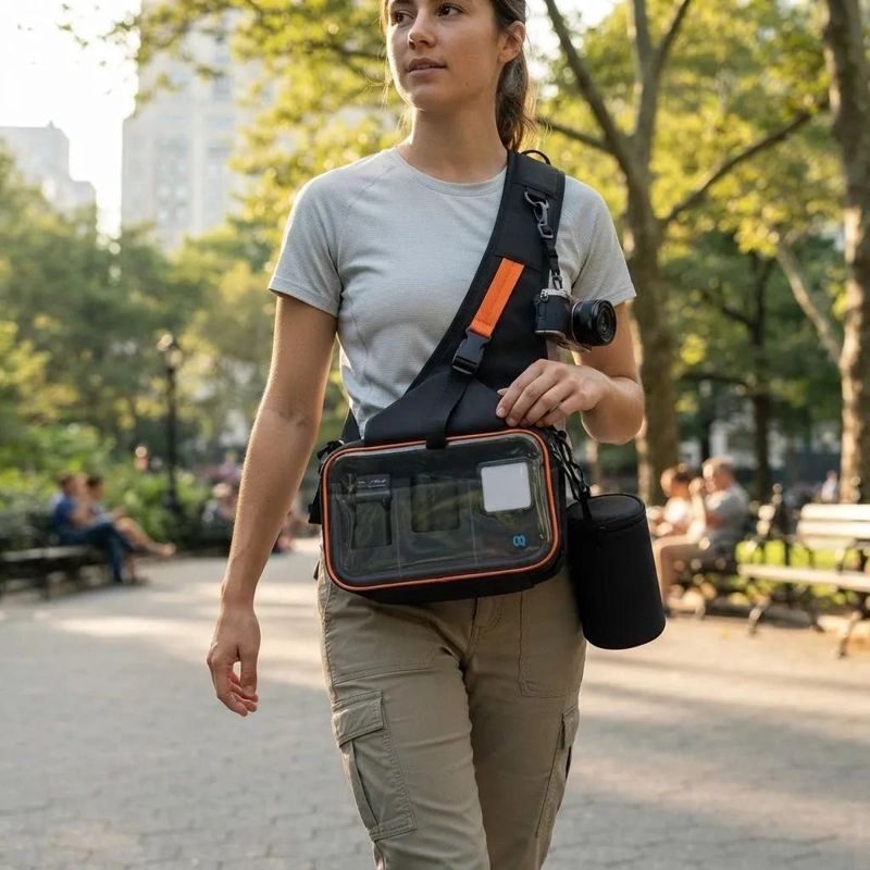 BOLSO BANDOLERA PARA CAMARA Y LENTE CON DISEÑO RESISTENTE - 9