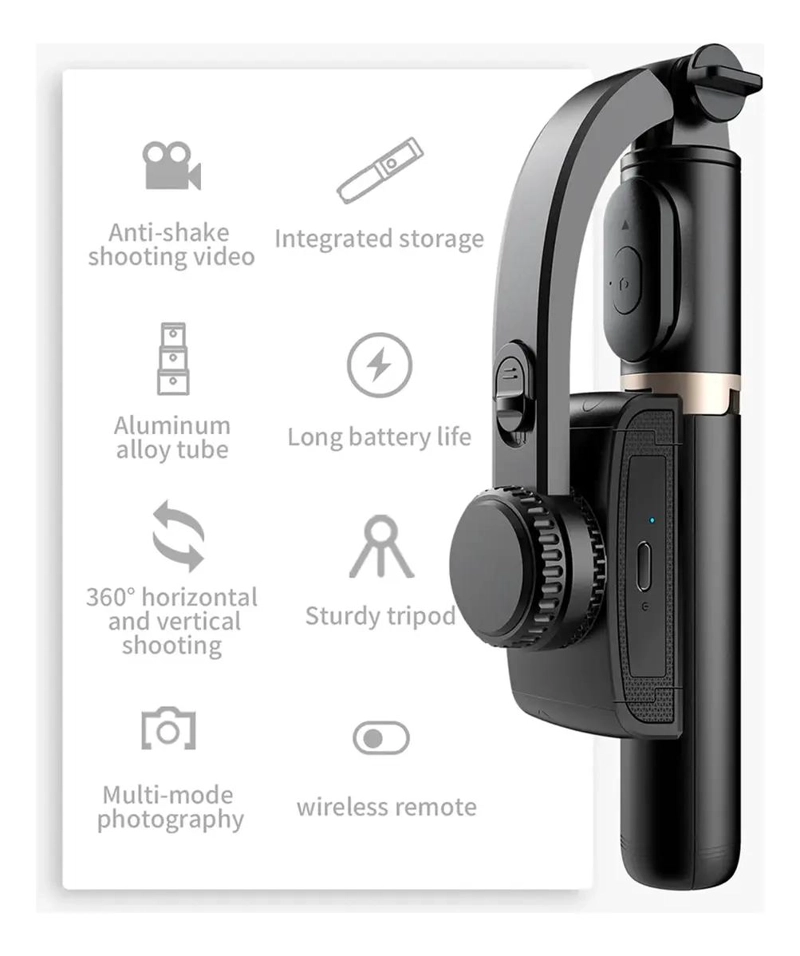 ESTABILIZADOR GIMBAL 360 GRADOS PARA SELFIES Y TRIPODE - 4