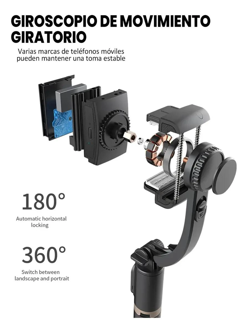 ESTABILIZADOR GIMBAL 360 GRADOS PARA SELFIES Y TRIPODE - 6