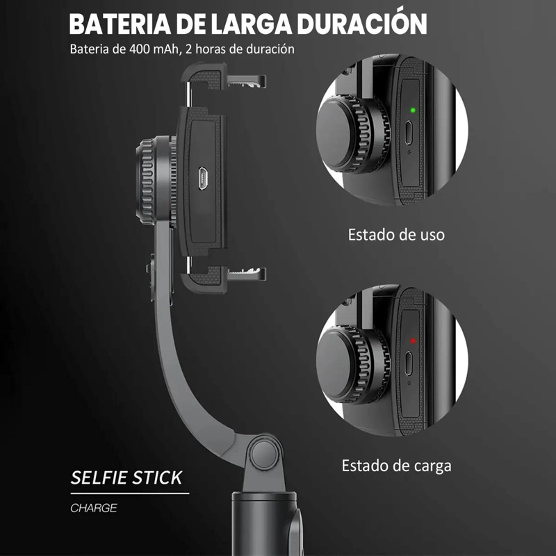 ESTABILIZADOR GIMBAL 360 GRADOS PARA SELFIES Y TRIPODE - 7