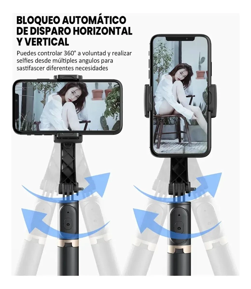 ESTABILIZADOR GIMBAL 360 GRADOS PARA SELFIES Y TRIPODE - 9