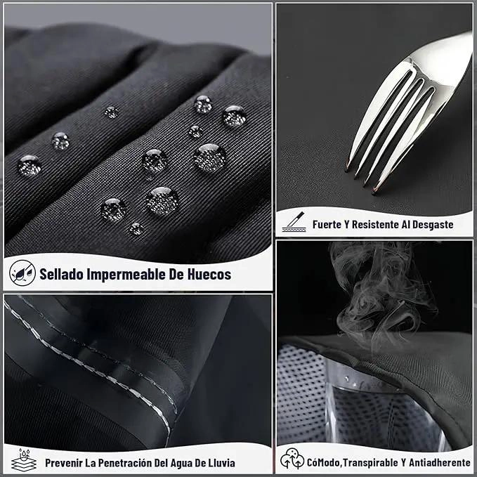 IMPERMEABLE COMPLETO PARA MOTOCICLISTA CON CAPUCHA Y VENTILACION - 3