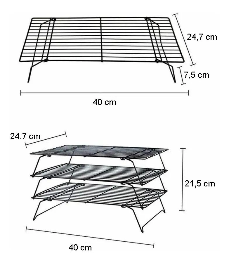REJILLAS APILABLES DE ENFRIAMIENTO PARA REPOSTERIA 3 NIVELES ACERO INOXIDABLE - 8