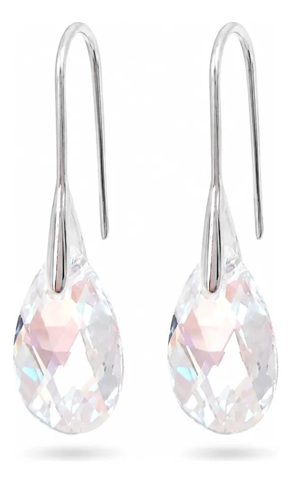 AROS DE PLATA 925 CON CRISTALES SWAROVSKI EN FORMA DE LAGRIMA - 1