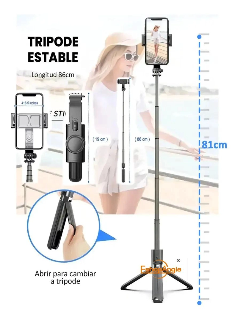 ESTABILIZADOR GIMBAL 360 GRADOS PARA CELULARES Y SELFIE STICK - 10