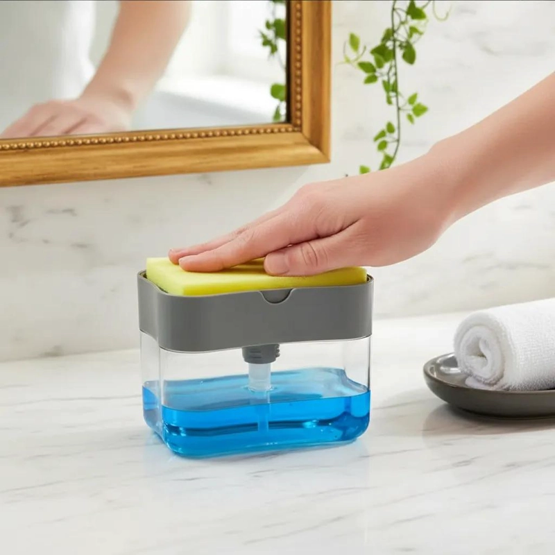 DISPENSADOR MANUAL DE JABON Y DETERGENTE DE 350 ML - 1