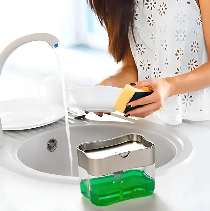 DISPENSADOR MANUAL DE JABON Y DETERGENTE DE 350 ML - 6