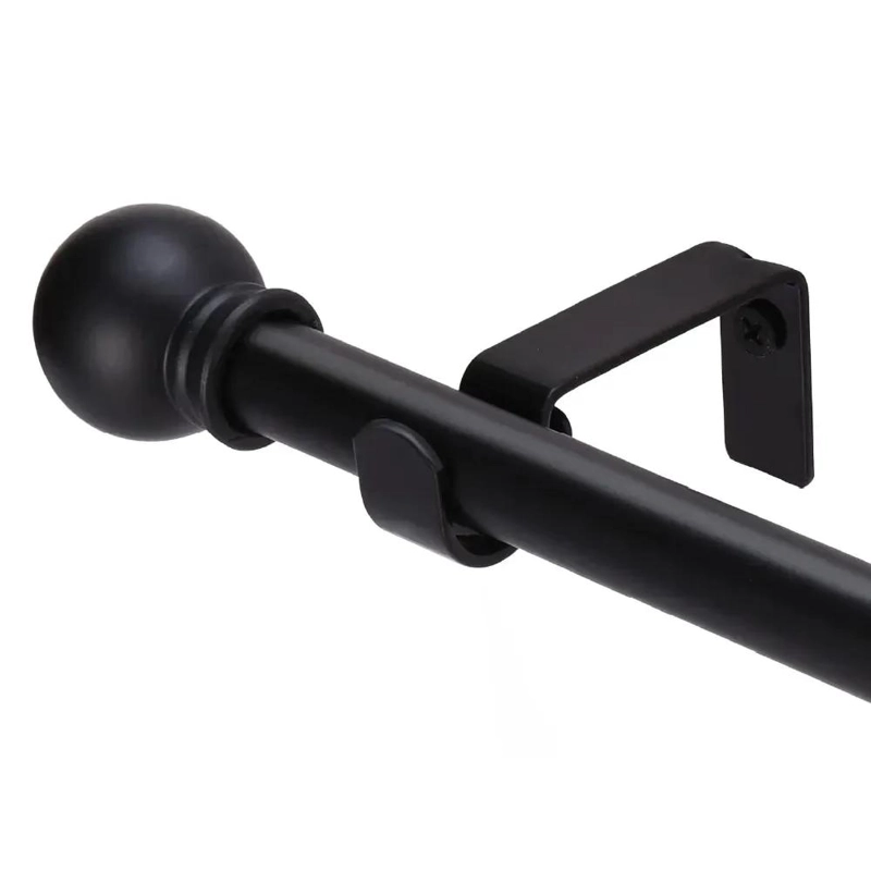 BARRA CORTINA AJUSTABLE METALICA COLOR NEGRO 110 A 320 CM - 1