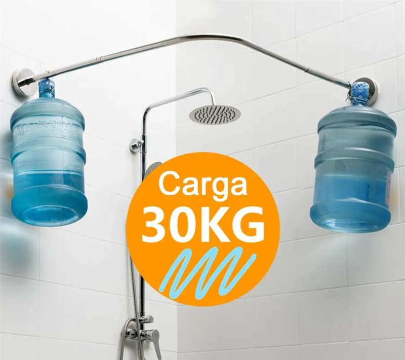 BARRA CURVADA AJUSTABLE PARA CORTINA DE DUCHA DE 80 A 120 CM - 5
