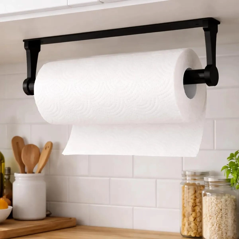 SOPORTE PARA ROLLO DE TOALLAS DE PAPEL AUTOADHESIVO PARA COCINA Y BAÑO - 1