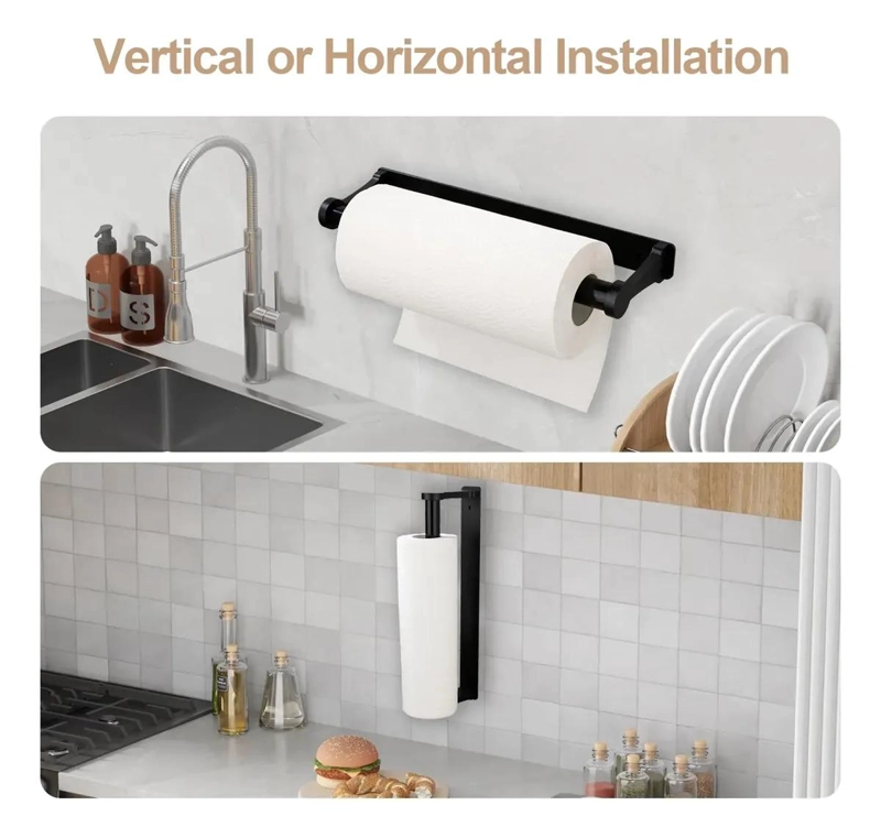 SOPORTE PARA ROLLO DE TOALLAS DE PAPEL AUTOADHESIVO PARA COCINA Y BAÑO - 3