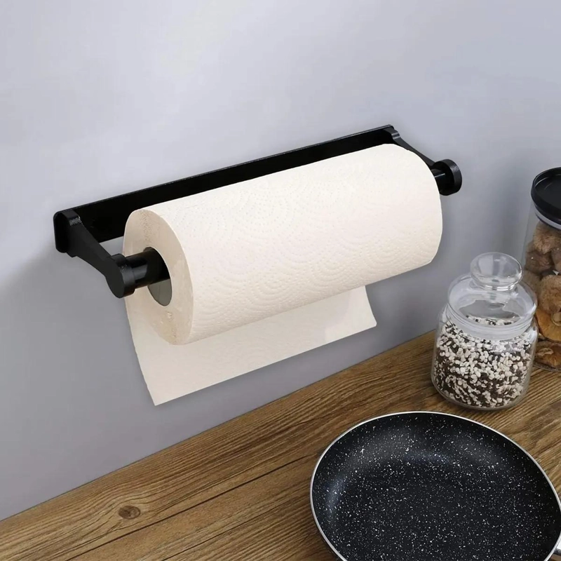 SOPORTE PARA ROLLO DE TOALLAS DE PAPEL AUTOADHESIVO PARA COCINA Y BAÑO - 7