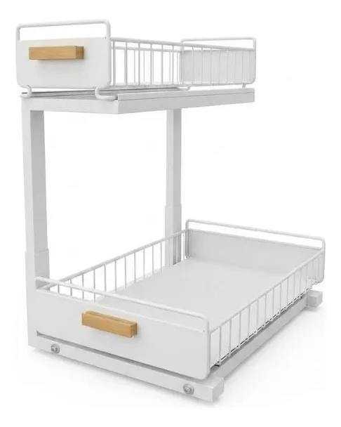 ORGANIZADOR DESLIZANTE DE 2 NIVELES PARA COCINA Y BAÑO - 1