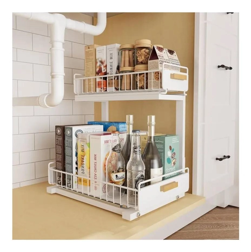 ORGANIZADOR DESLIZANTE DE 2 NIVELES PARA COCINA Y BAÑO - 5