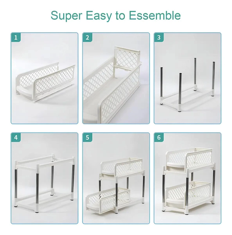 ORGANIZADOR DESLIZANTE DE 2 NIVELES PARA BAÑO Y COCINA - 6