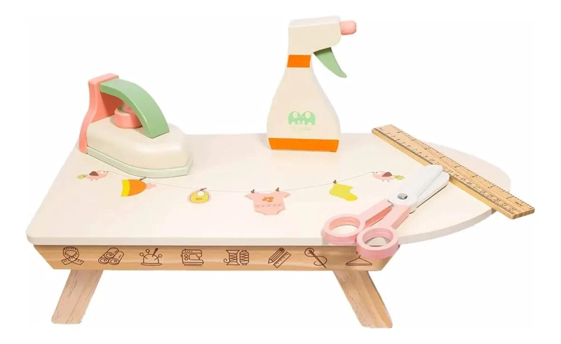 SET DE PLANCHADO INFANTIL DE MADERA PARA JUEGO DE ROL - 1