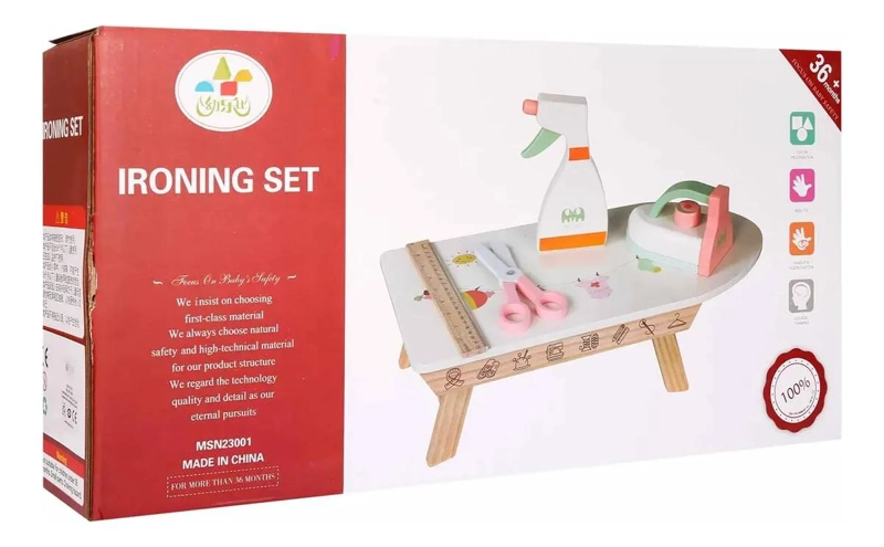 SET DE PLANCHADO INFANTIL DE MADERA PARA JUEGO DE ROL - 2