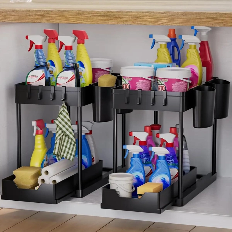 ORGANIZADOR DESLIZABLE BAJO FREGADERO PARA BAÑO Y COCINA - 1