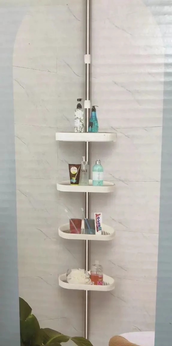 ESTANTE ESQUINERO AJUSTABLE PARA DUCHA CON 4 REPISAS - 4