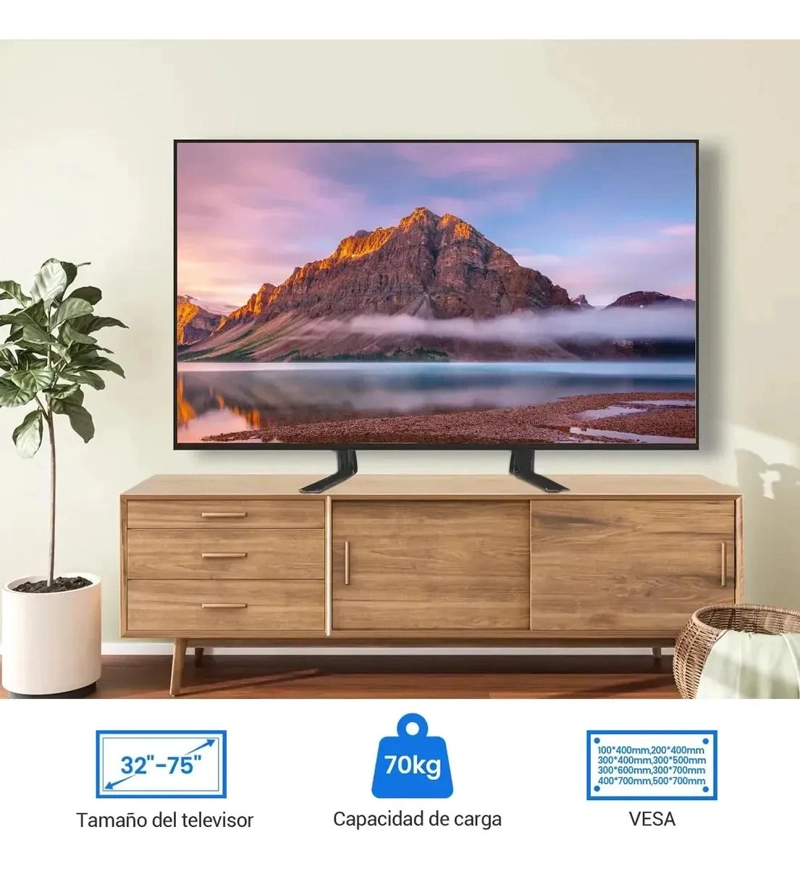 SOPORTE UNIVERSAL DE MESA PARA TELEVISORES DE 32 A 65 PULGADAS - 10