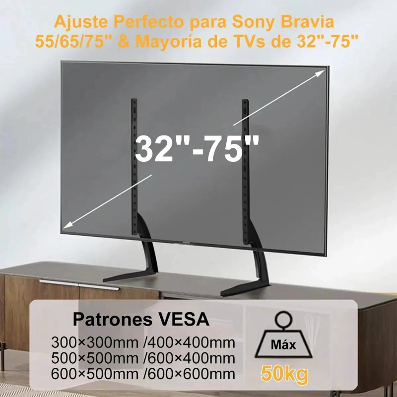 SOPORTE UNIVERSAL DE MESA PARA TELEVISORES DE 32 A 65 PULGADAS - 3