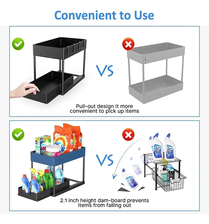 ORGANIZADOR DESLIZABLE BAJO FREGADERO PARA BAÑO Y COCINA - 6