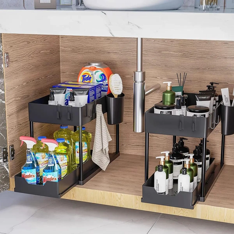 ORGANIZADOR DESLIZABLE BAJO FREGADERO PARA BAÑO Y COCINA - 9