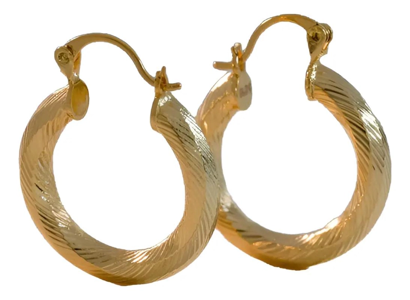 AROS CANDONGA DE ORO LAMINADO 18K CON ACABADO EUROPEO - 1