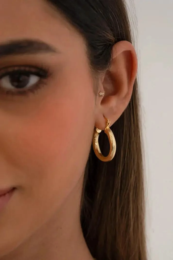AROS CANDONGA DE ORO LAMINADO 18K CON ACABADO EUROPEO - 2