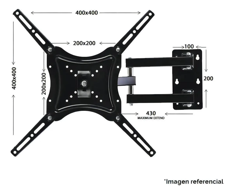 SOPORTE DE ACERO PARA TV Y MONITOR DE 14 A 55 PULGADAS - 2