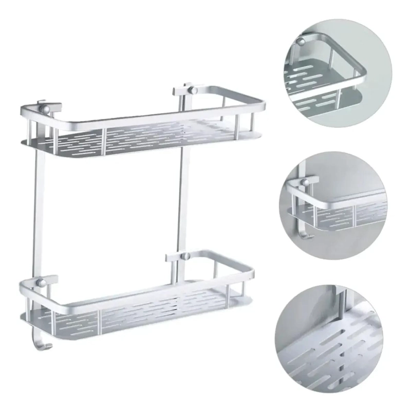 ESTANTE ORGANIZADOR DE DUCHA DE ALUMINIO PARA BAÑO Y COCINA - 1