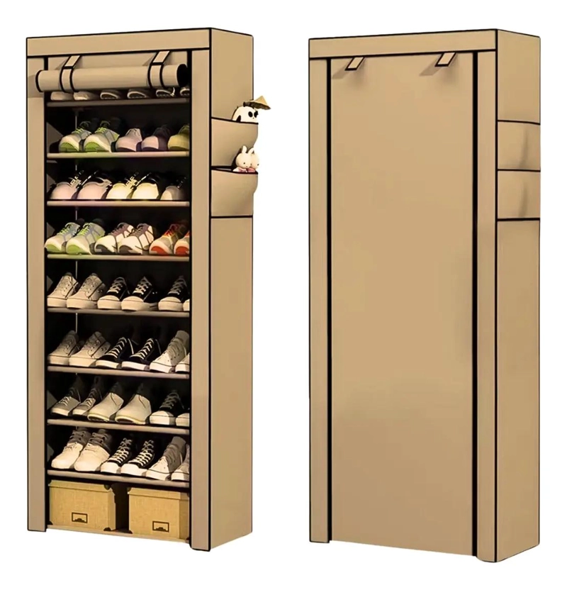 ZAPATERA ARMABLE DE TELA PLASTICA CON 8 NIVELES PARA 24 PARES - 1