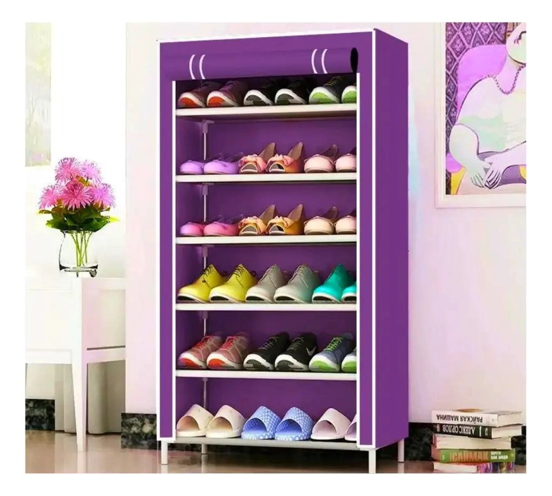 ZAPATERA ARMABLE DE TELA PLASTICA CON 8 NIVELES PARA 24 PARES - 2