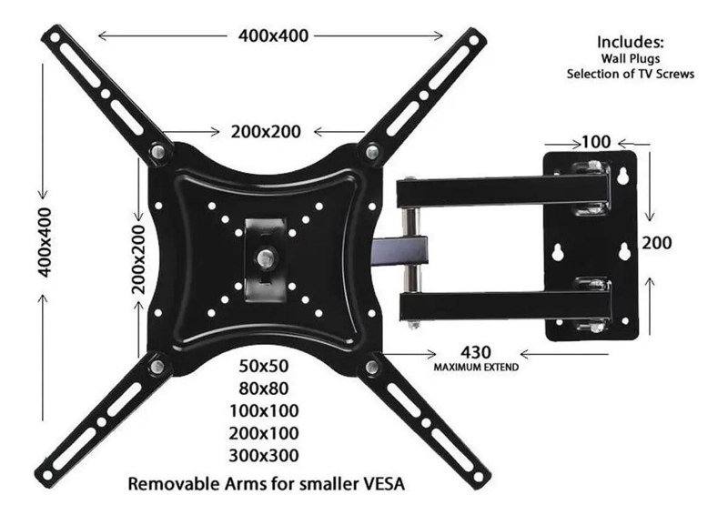 SOPORTE DE PARED PARA TELEVISORES DE 14 A 50 PULGADAS - 7