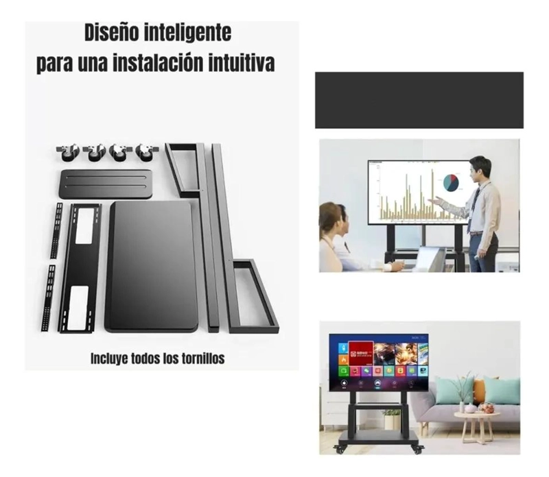 SOPORTE MOVIL PARA TV DE 32 A 65 PULGADAS CON RUEDAS - 6