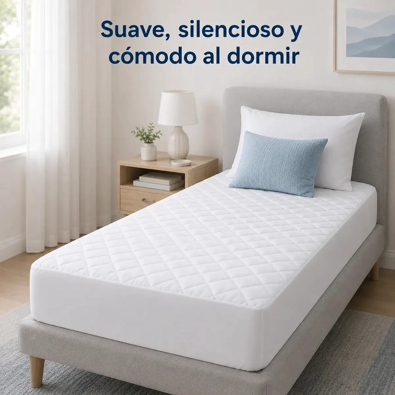 CUBRE COLCHON IMPERMEABLE HIPOALERGE NICO 1 PLAZA - 3