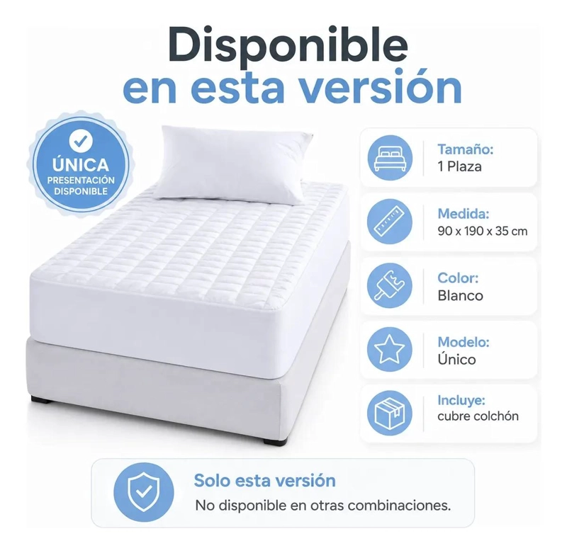 CUBRE COLCHON IMPERMEABLE HIPOALERGE NICO 1 PLAZA - 7