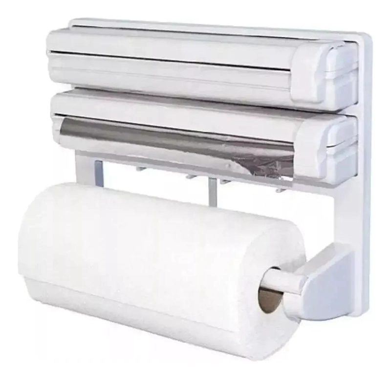 DISPENSADOR TRIPLE DE PAPEL ALUMINIO Y TOALLA DE COCINA - 3