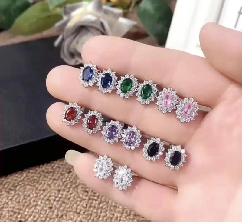 AROS DE CIRCONES COLORIDOS PARA MUJER - 2