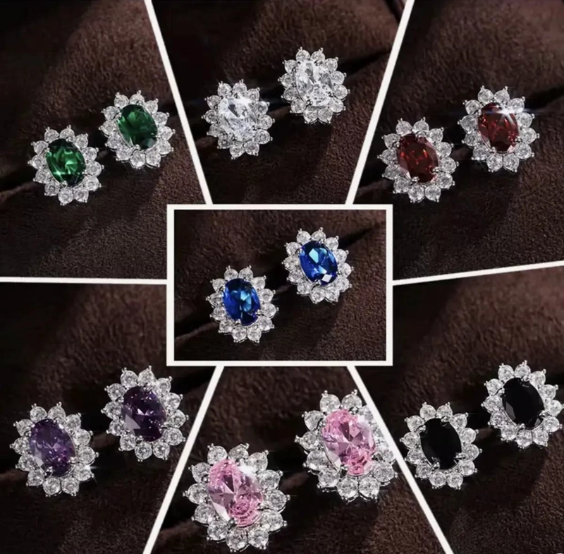 AROS DE CIRCONES COLORIDOS PARA MUJER - 3
