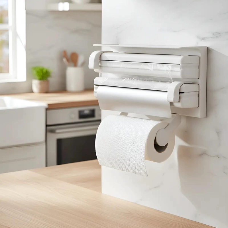 DISPENSADOR TRIPLE PARA ROLLO DE TOALLA DE COCINA - 1