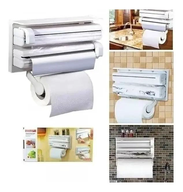 DISPENSADOR TRIPLE PARA PAPEL DE COCINA Y ALUMINIO - 2