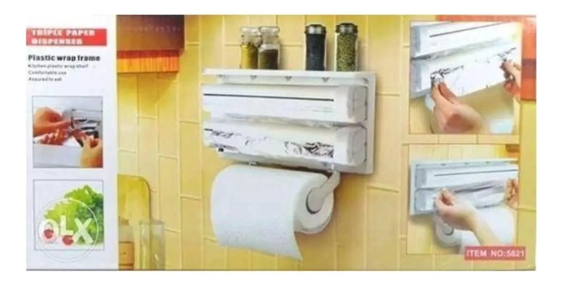 DISPENSADOR TRIPLE PARA PAPEL DE COCINA Y ALUMINIO - 7