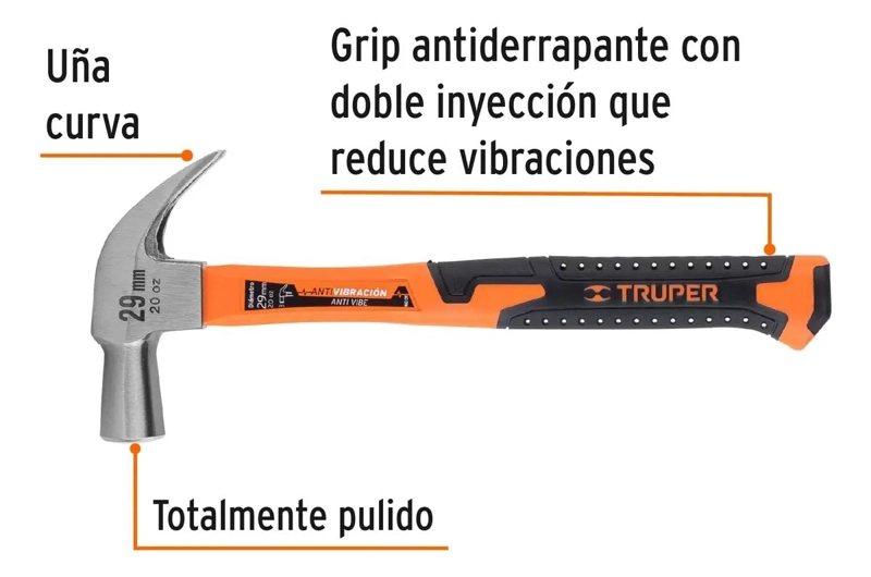 MARTILLO DE CARPINTERO 567 G CON MANGO ERGONOMICO - 1