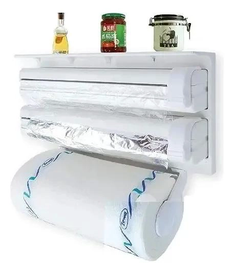 DISPENSADOR TRIPLE DE ROLLO DE TOALLA PARA COCINA - 1