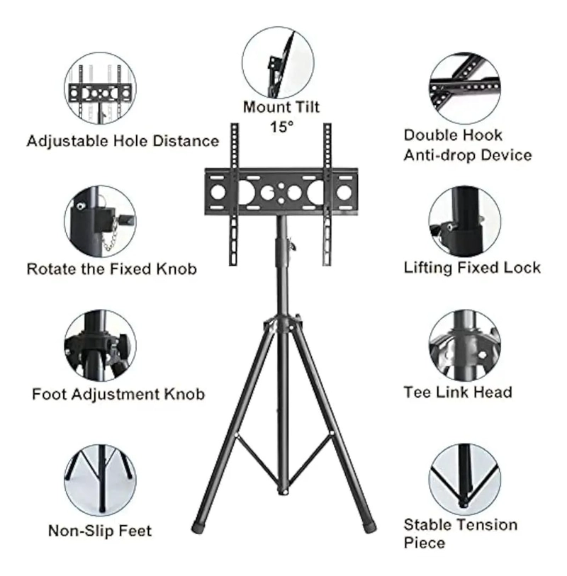 SOPORTE PORTATIL PARA TV DE 32 A 55 PULGADAS CON AJUSTE DE ALTURA - 4